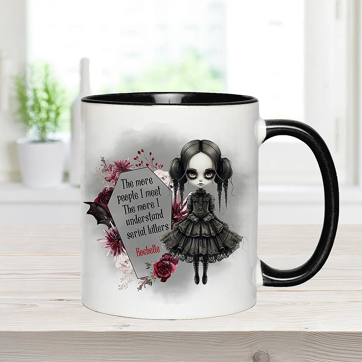 Personalised Goth Mug – Dark Humour Quote