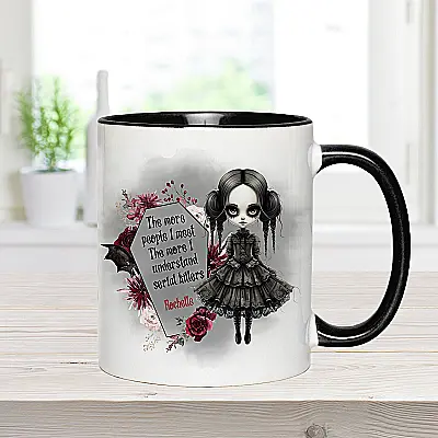 Personalised Goth Mug – Dark Humour Quote