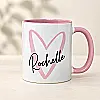 Personalised Pink Heart Mug