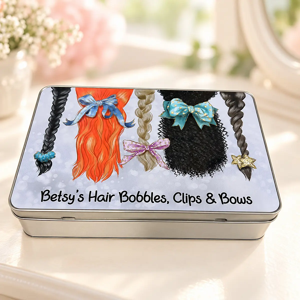Personalised Hair Accessories Storage Tin