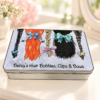 Personalised Hair Accessories Storage Tin
