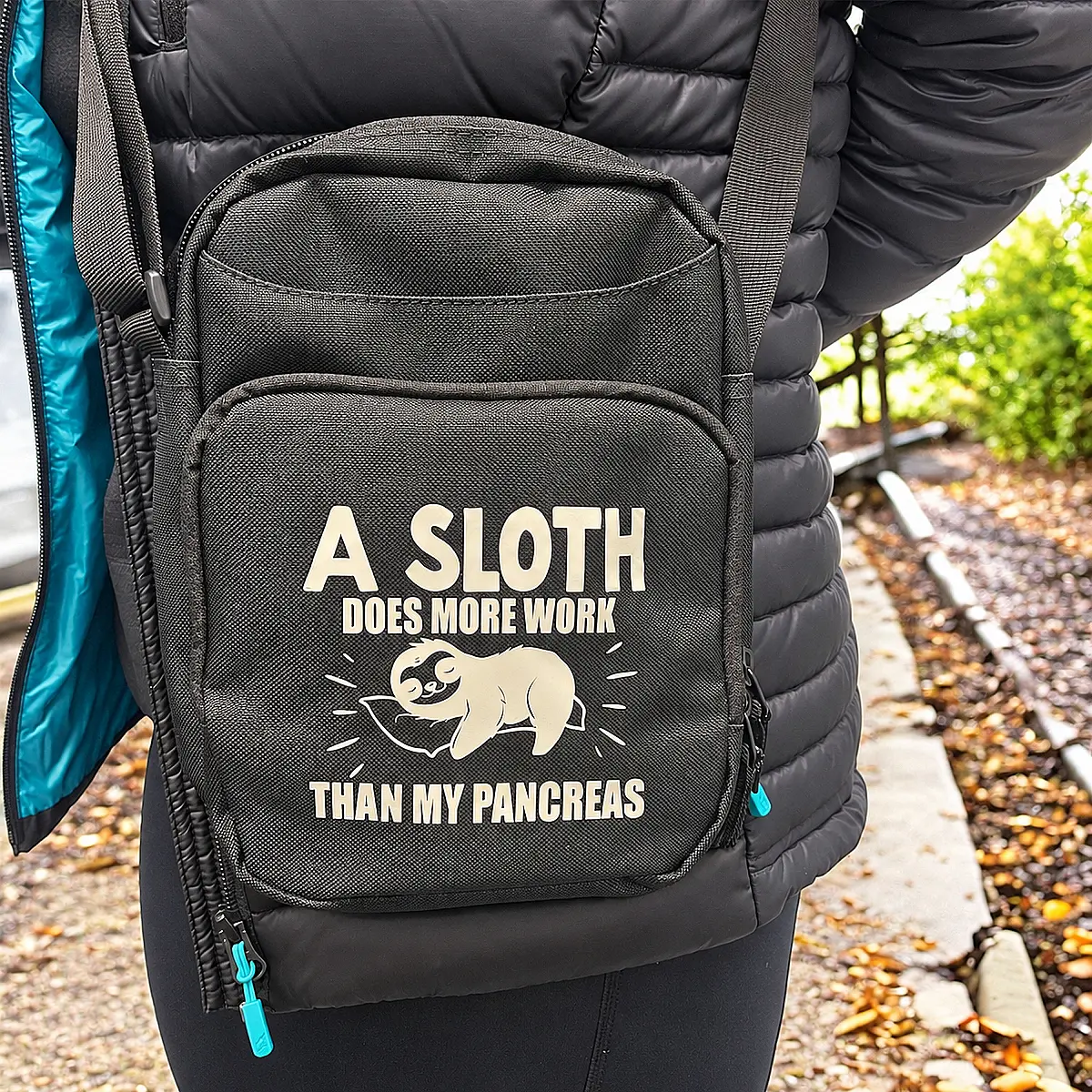 Diabetes Crossbody Bag – Funny Sloth Design