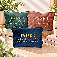 Type 1 Diabetes Supplies Velvet Pouch