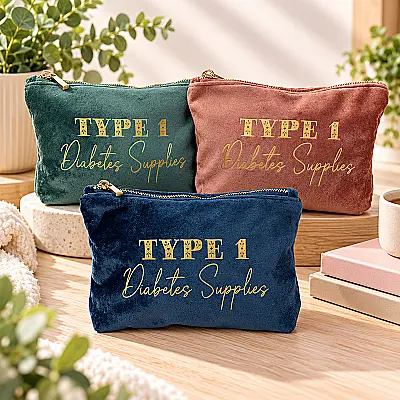 Type 1 Diabetes Supplies Velvet Pouch