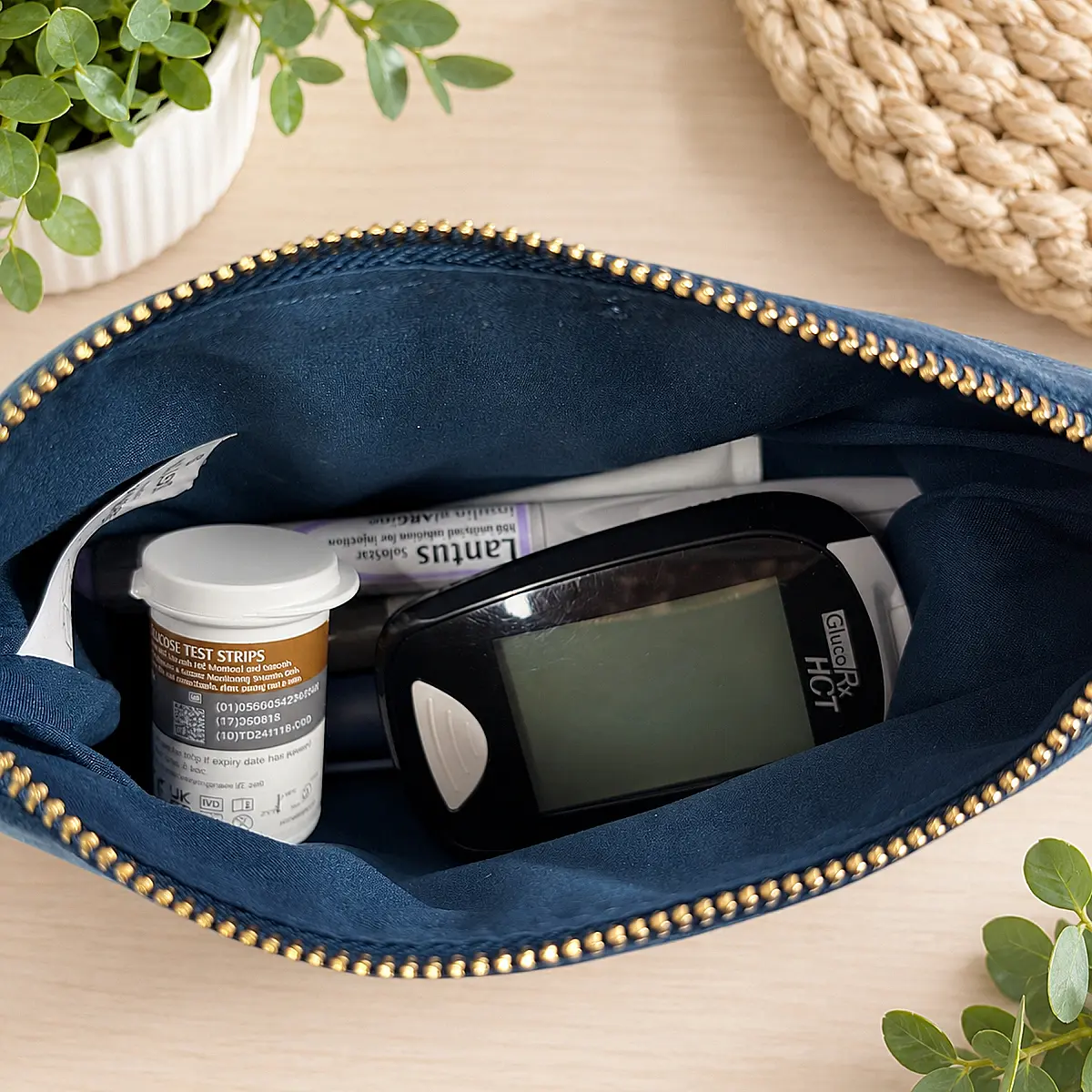 Type 1 Diabetes Supplies Velvet Pouch