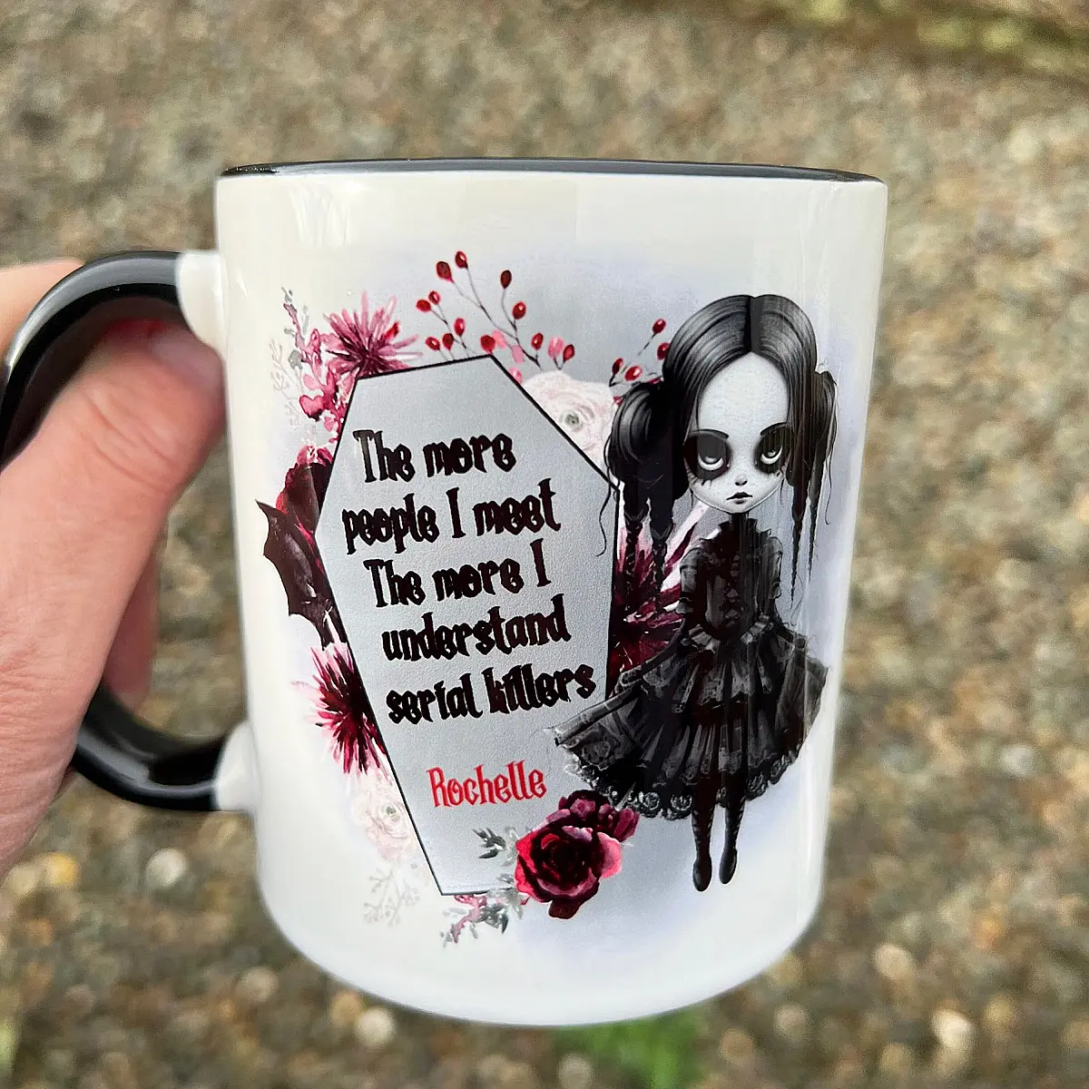 Personalised Goth Mug – Dark Humour Quote