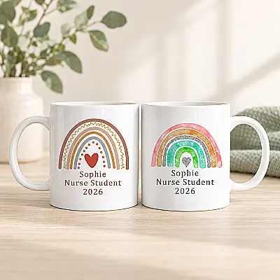 Personalised Student Nurse Rainbow Mug – Name & Year