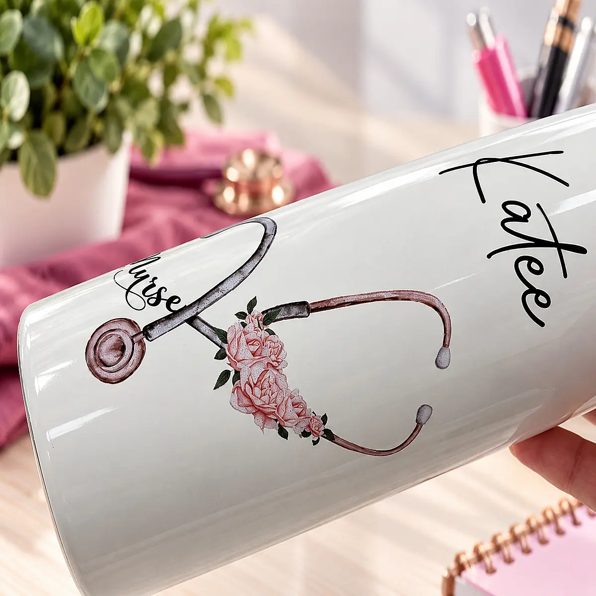 Personalised Nurse Water Bottle – 650ml Flip Lid