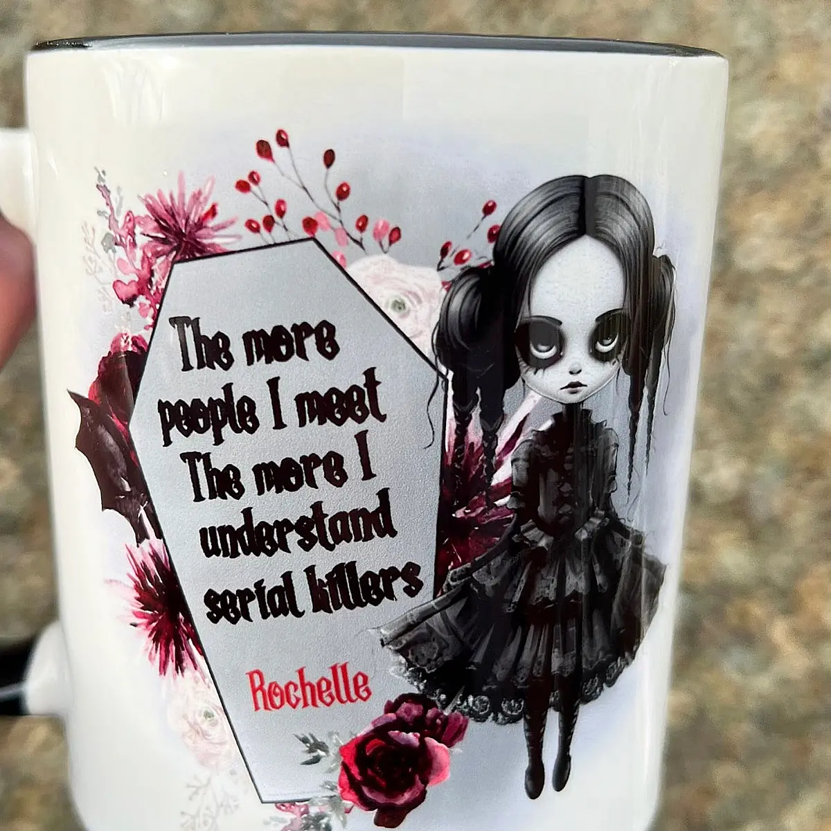 Personalised Goth Mug – Dark Humour Quote