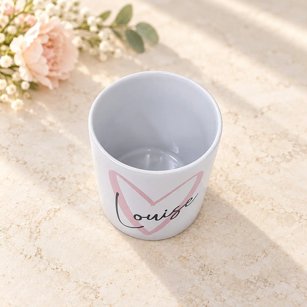 Personalised Heart Makeup Brush Holder