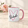 Personalised Pink Heart Mug
