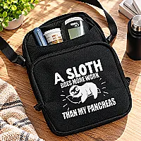 Diabetes Crossbody Bag – Funny Sloth Design