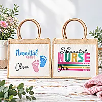 Personalised Neonatal Nurse Jute Bag – Choice of 2 Designs