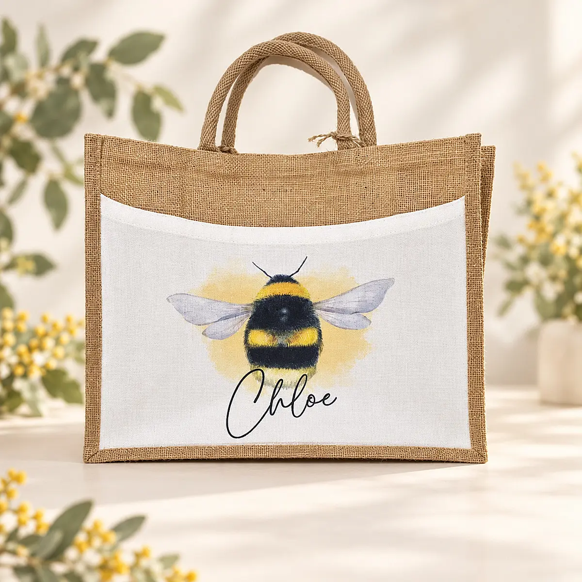 Personalised Bee Jute Bag