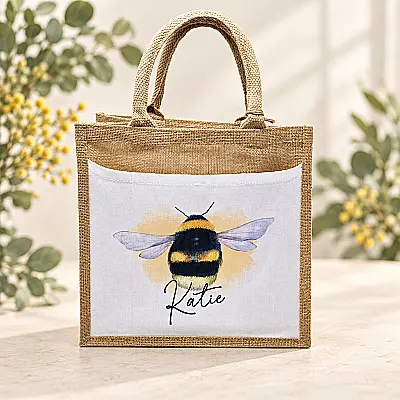 Personalised Bee Jute Bag