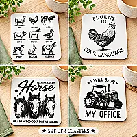 Funny Farm & Country Coasters – Single or Set of 4