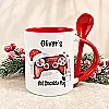 Personalised Gamer Christmas Hot Chocolate Mug with Spoon