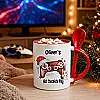 Personalised Gamer Christmas Hot Chocolate Mug with Spoon