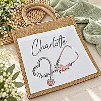 Personalised Nurse & Student Nurse Jute Bag