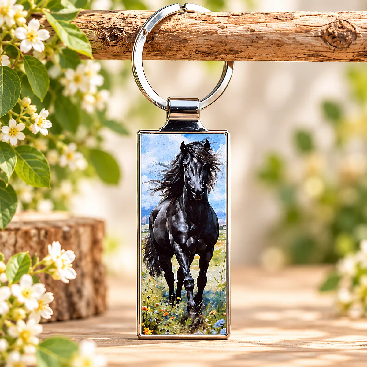 Country Animal Keyring – Highland Cow, Horse, Collie, Sheep &amp; Cockerel
