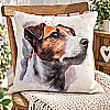 Jack Russell Linen Effect Cushion