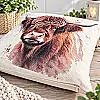 Highland Cow Linen Effect Cushion