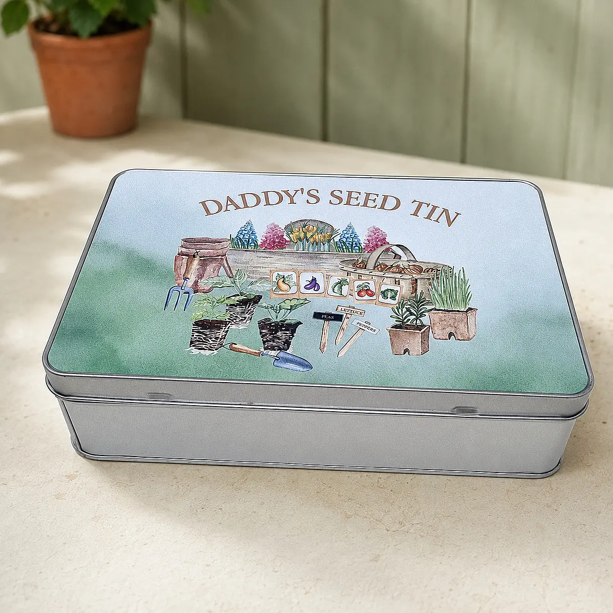 Personalised Dad &amp; Grandad Seed Tin – Gardening Gift