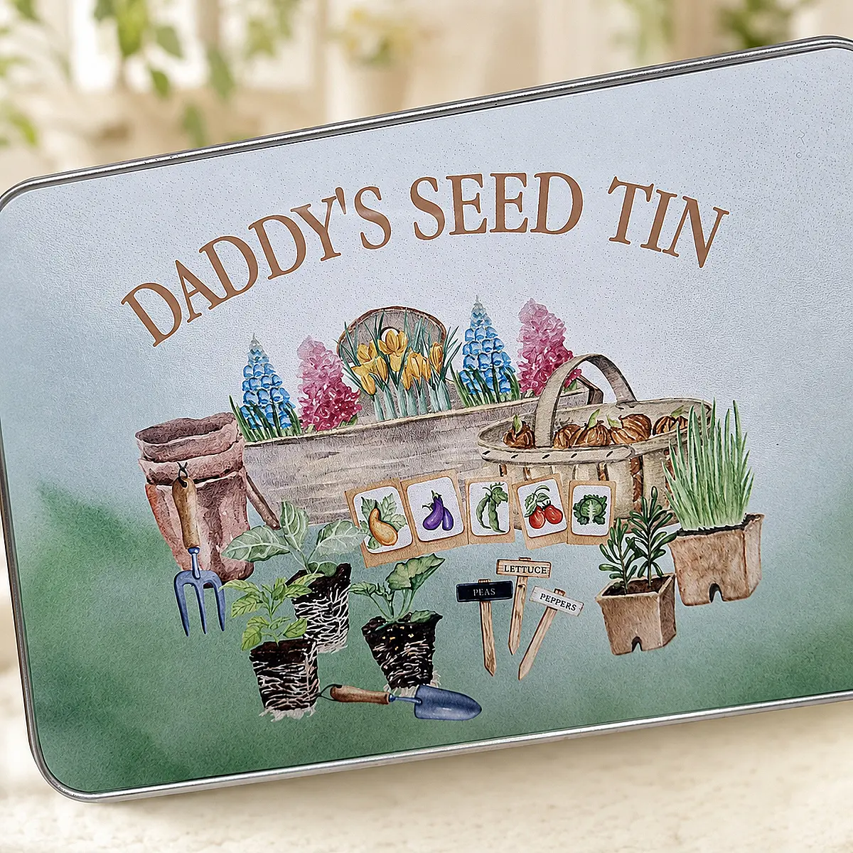 Personalised Dad &amp; Grandad Seed Tin – Gardening Gift
