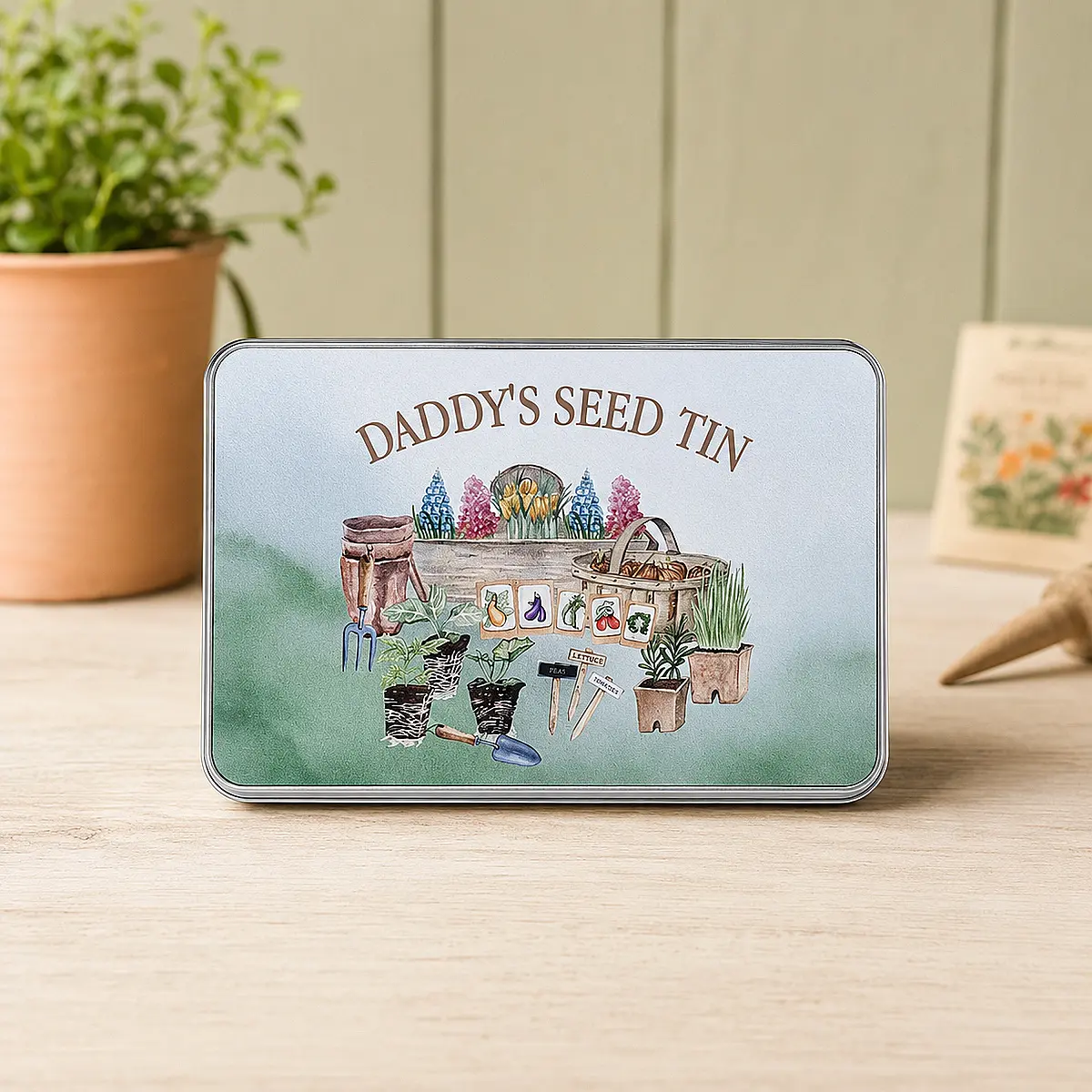 Personalised Dad &amp; Grandad Seed Tin – Gardening Gift