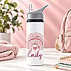 Personalised 650ml Aluminium Straw Water Bottle