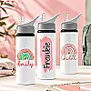 Personalised 650ml Aluminium Straw Water Bottle