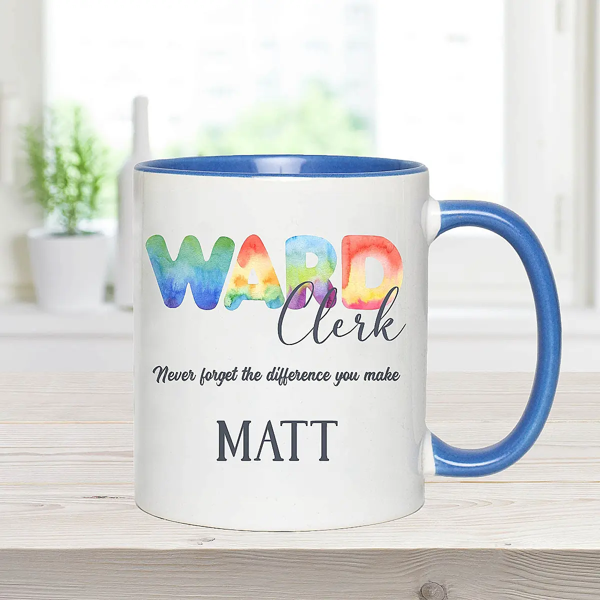 Personalised Ward Clerk Rainbow Mug – Pink or Blue