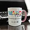 Personalised Ward Clerk Rainbow Mug – Pink or Blue