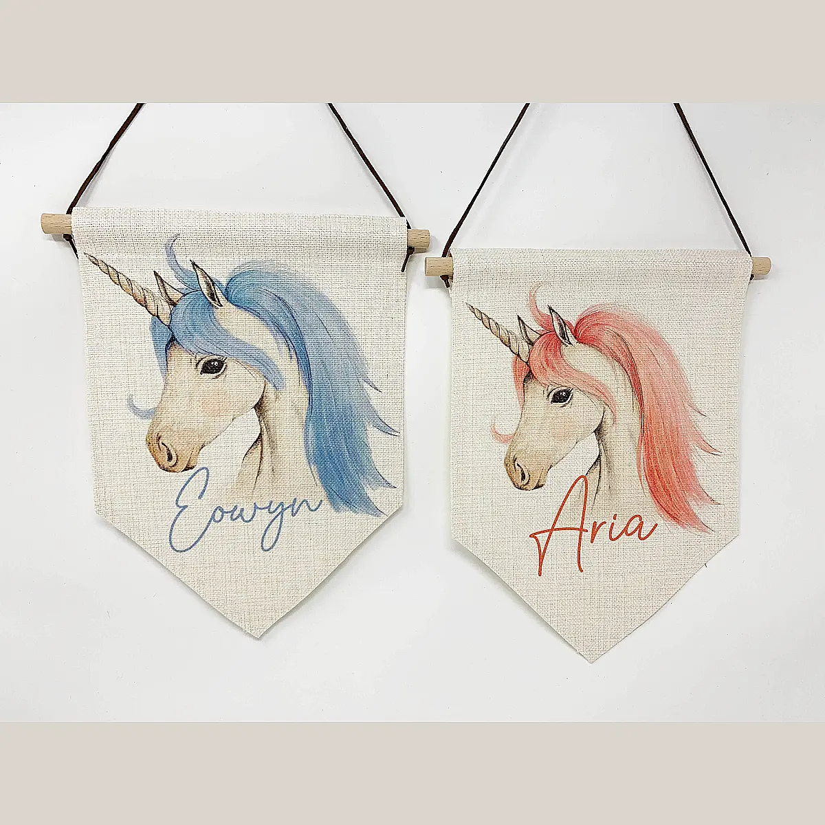 Personalised Unicorn Hanging Pennant – Children’s Bedroom Decor