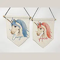 Personalised Unicorn Hanging Pennant – Children’s Bedroom Decor