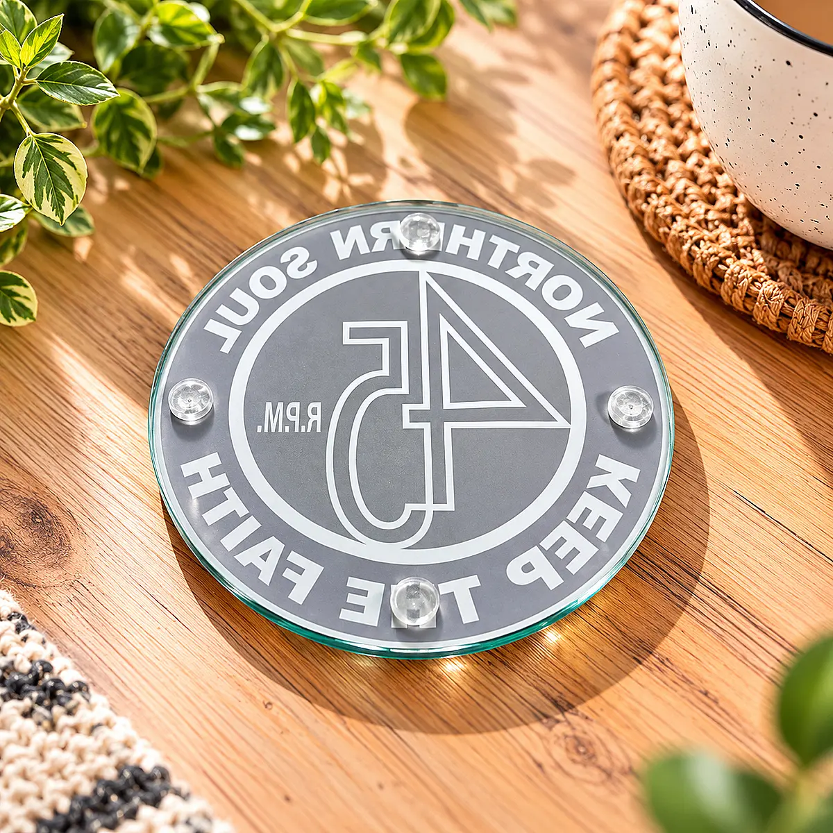 Northern Soul 45 RPM Glass Coaster – Single or Set of 4