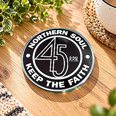 Northern Soul 45 RPM Glass Coaster – Single or Set of 4
