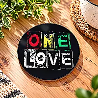 One Love Reggae Round MDF Coaster – Single or Set of 4