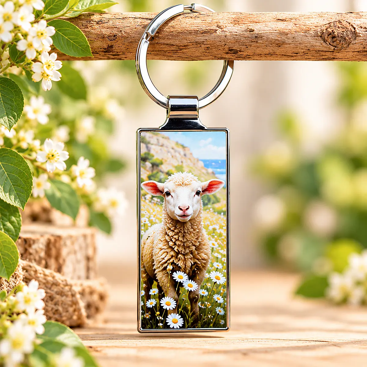 Country Animal Keyring – Highland Cow, Horse, Collie, Sheep &amp; Cockerel