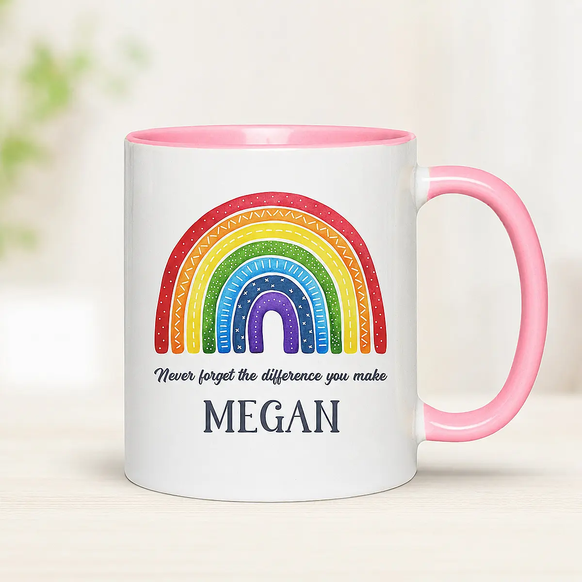 Personalised Rainbow Mug – Inspirational Thank You Gift