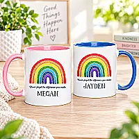 Personalised Rainbow Mug – Inspirational Thank You Gift