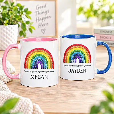Personalised Rainbow Mug – Inspirational Thank You Gift
