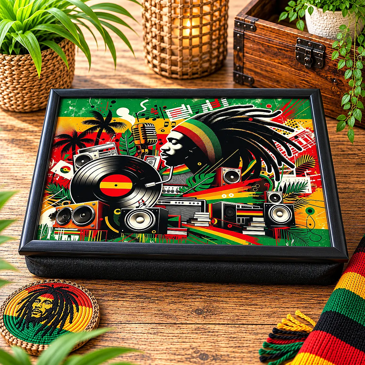 Reggae &amp; Rasta Lap Tray – Choice of 4 Designs