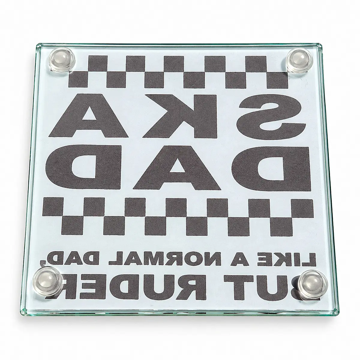 Ska Dad Glass Coaster – Single or Set of 4