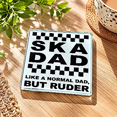 Ska Dad Glass Coaster – Single or Set of 4