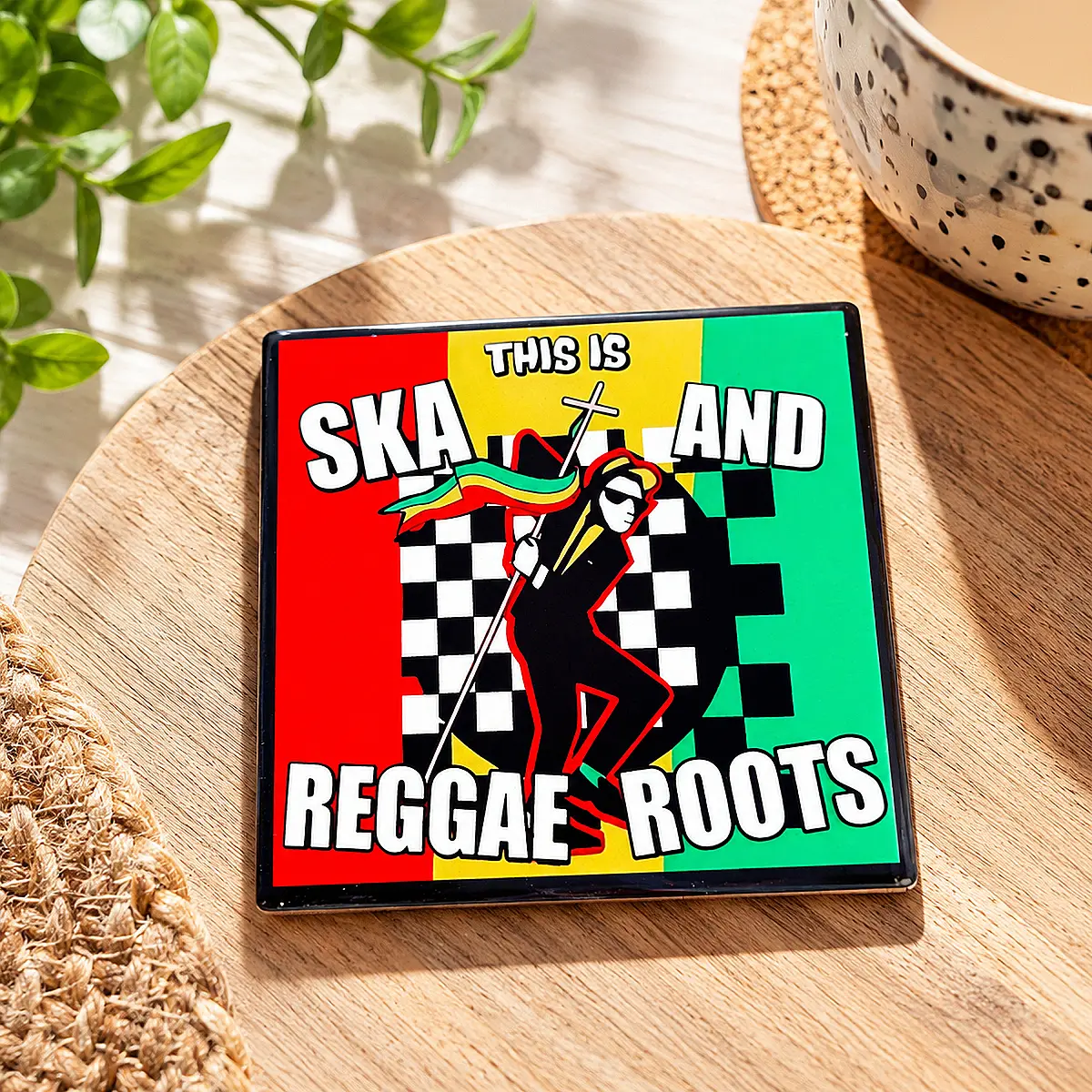 Ska &amp; Reggae Roots Ceramic Coaster – Single or Set of 4