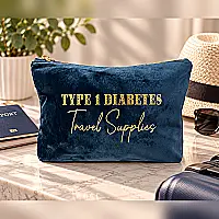 Large Velvet Diabetes Travel Supplies Pouch