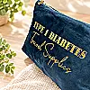 Large Velvet Diabetes Travel Supplies Pouch