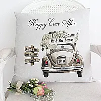 Personalised Wedding Car Cushion – Newlywed Keepsake