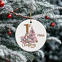 Personalised Baby’s First Christmas Rocking Horse Ceramic Decoration